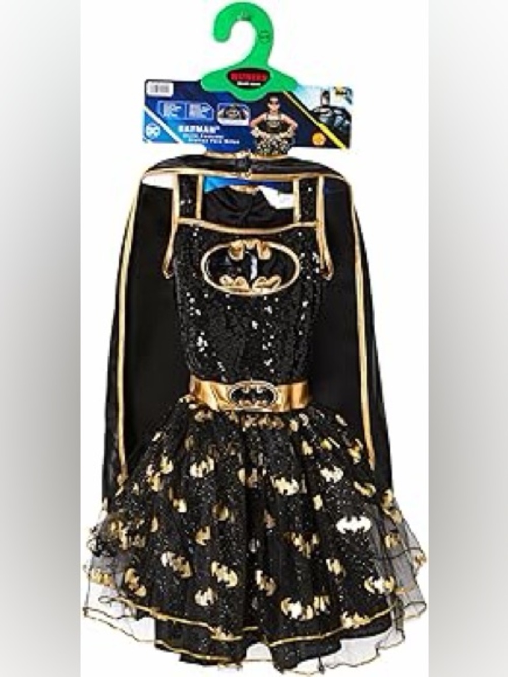 Rubie's Black & Gold Batgirl Sequin Cape Dress Costume